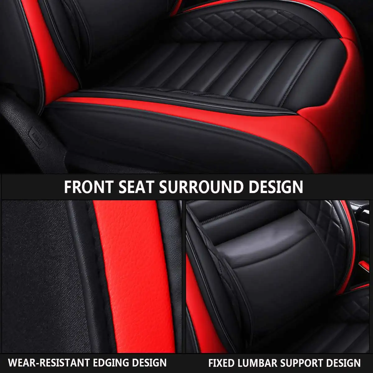 5 Seat Car Cover PU Leather Full Set Cushion with Headrest Waist Pillow 5D Universal SUV Truck Automobile |