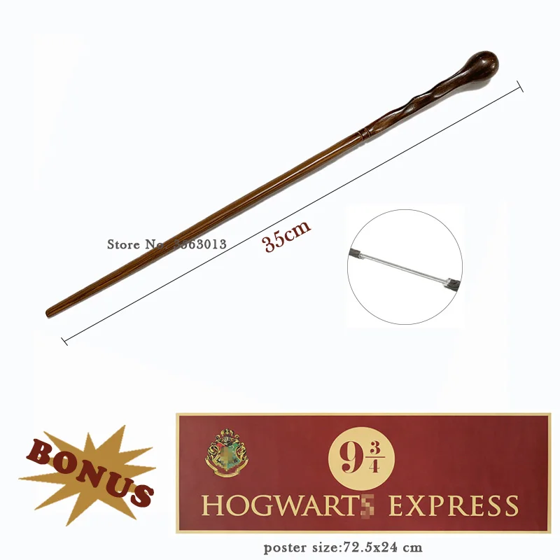 

32 Kinds Metal Core Magic Wand Dumbledore Narcissa Malfoy Wand with Platform 72.5x24cm 9 3/4 Poster no Box