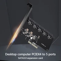 pcie card 5 port sata controller expansion card with standard profile bracket 6gbps pcie to sata 3 0 host controller