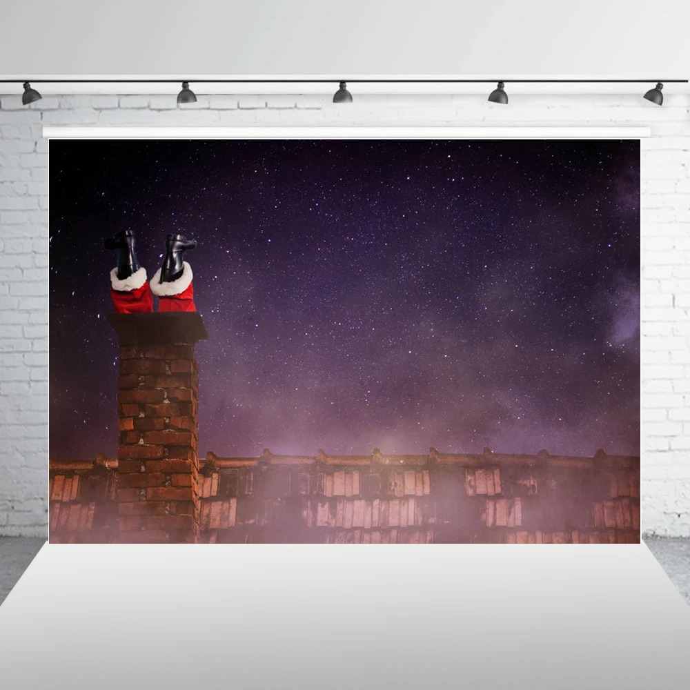 Фон для фотосъемки с изображением кануна Рождества Санта Клауса деревенского