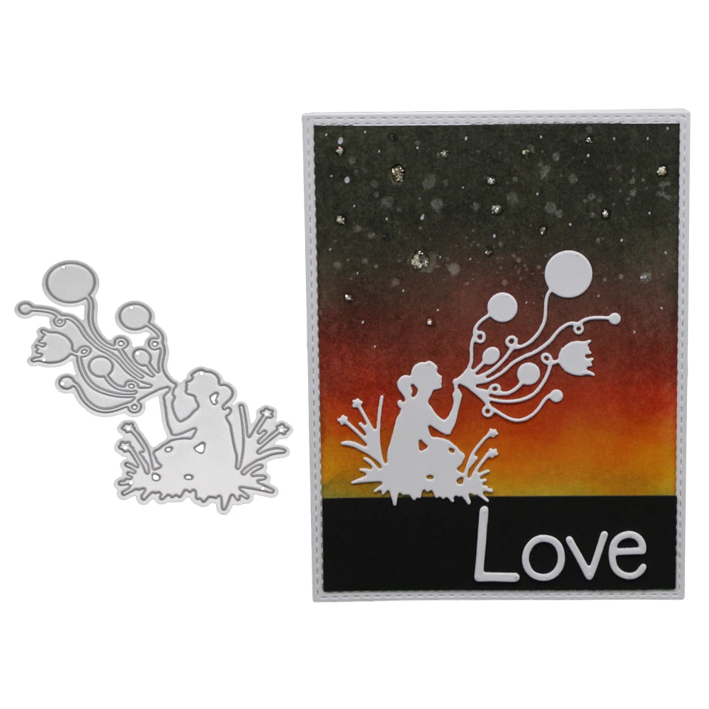 Девушка цветок металлические режущие штампы Скрапбукинг DIY углеродный острый