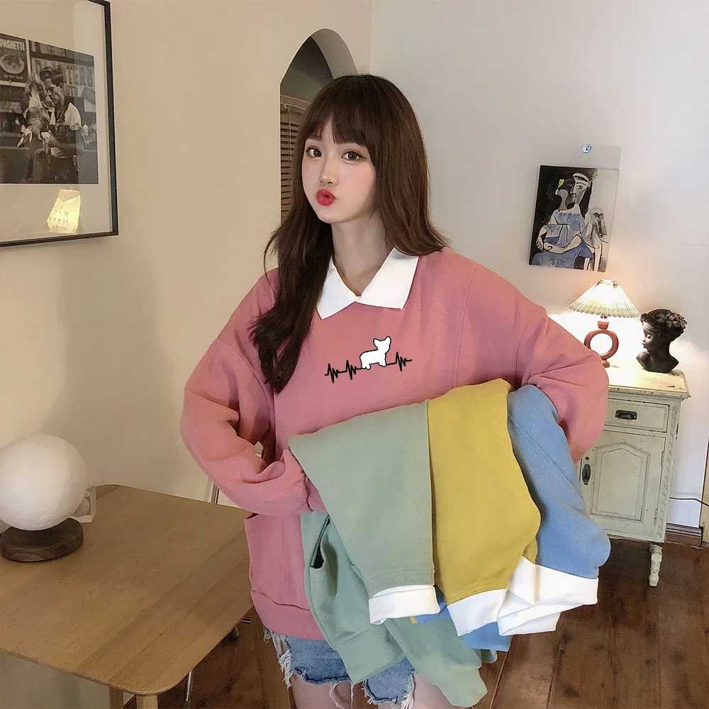 Cartoon Print Hoodie Animal Aesthetic Clothes Oversized Tracksuit Women Casual Loose Ulzzang Sweetshirt for Girls Winter Tops
