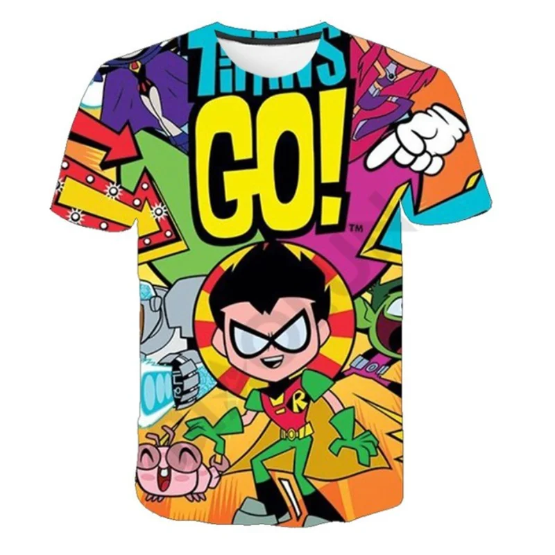 

Toddler Boys Gilr Tops T-Shirt 3D Printed kids Titans GO Cartoon Tshirt Teen Clothing Kids Summer Boys Oversized Baby Clothes