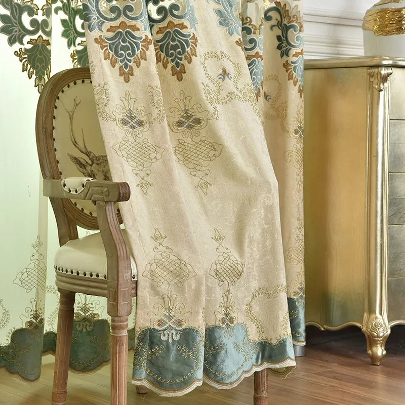 Европейский рисовый белый с вышивкой теплые и великолепные шторы для гостиной
