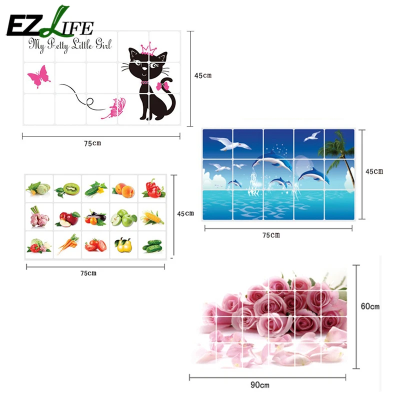 Кухонная настенная наклейка из ПВХ водостойкая загрязненная нефтью высокая