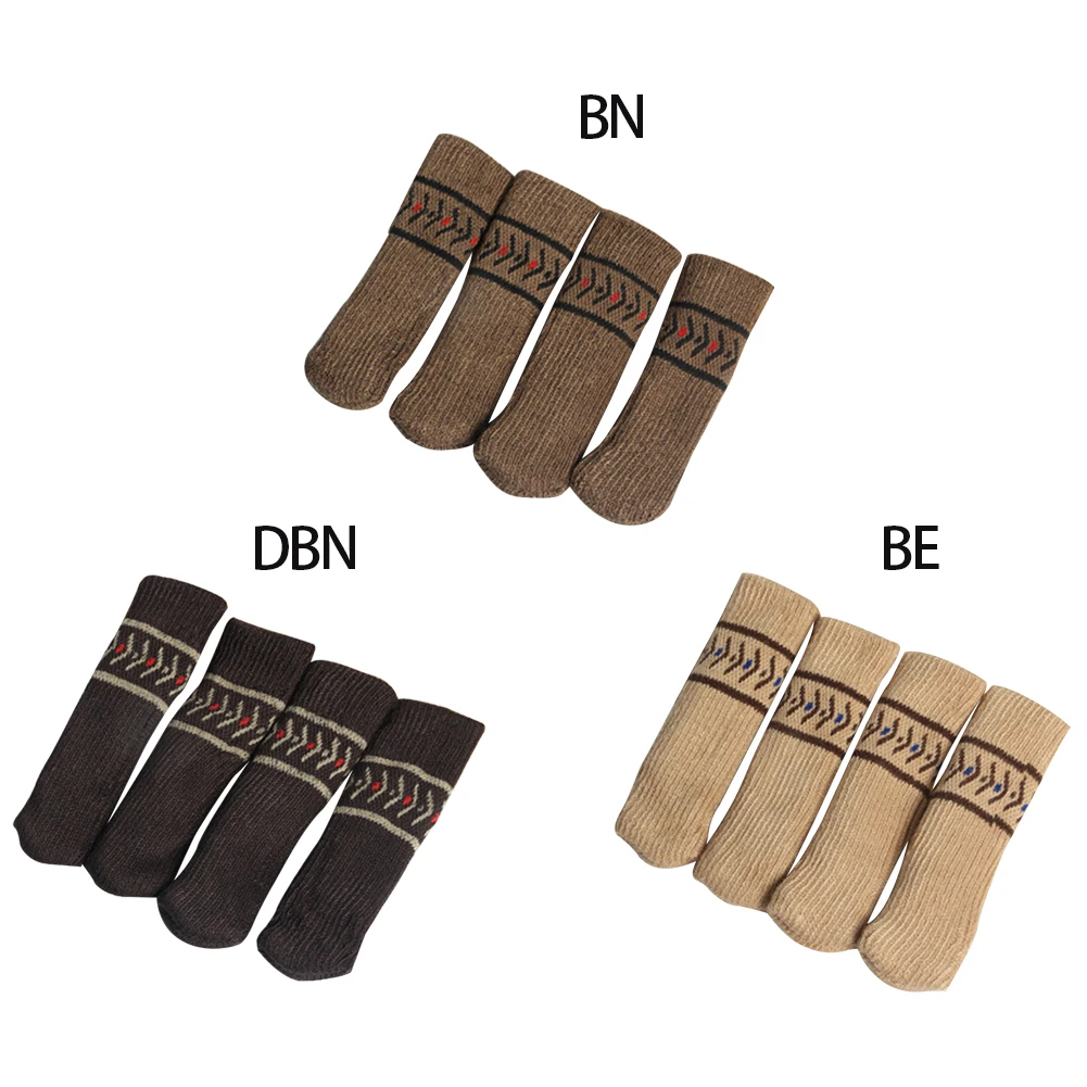 

4Pcs Anti-slip Furniture Feet Sleeve Cover Protectors Knitting Wool SocksChair Table Leg Socks Cloth Gloves Floor Protection