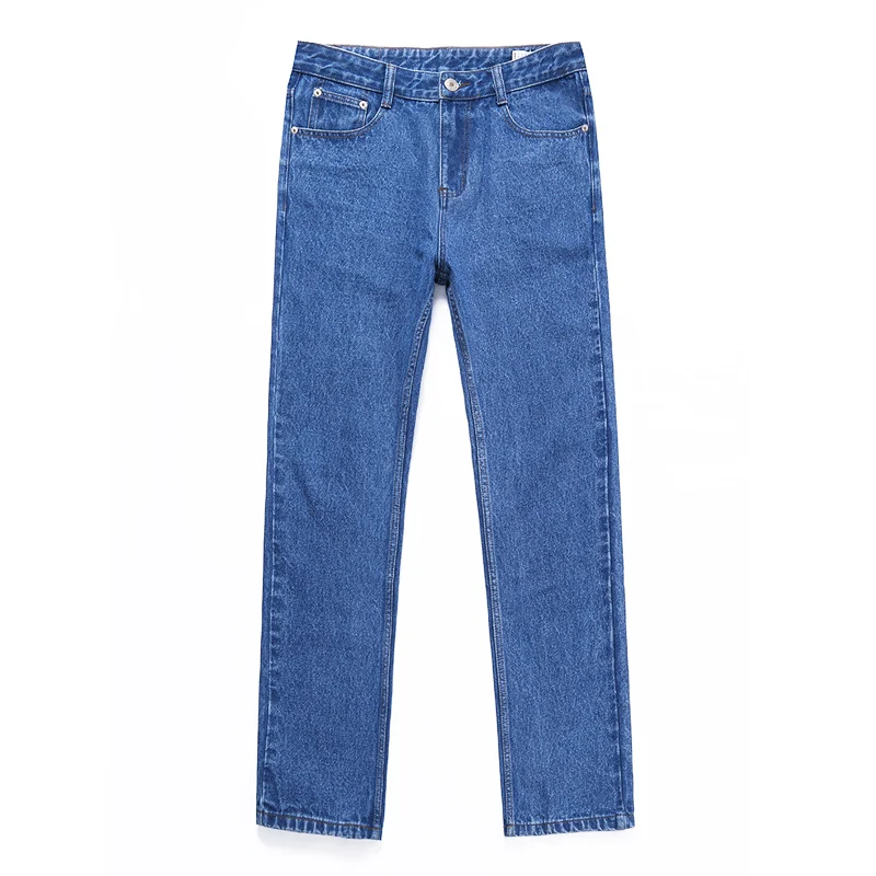 джинсы мужские Новые из 100% хлопка с высокой талией прямые классические Осенние