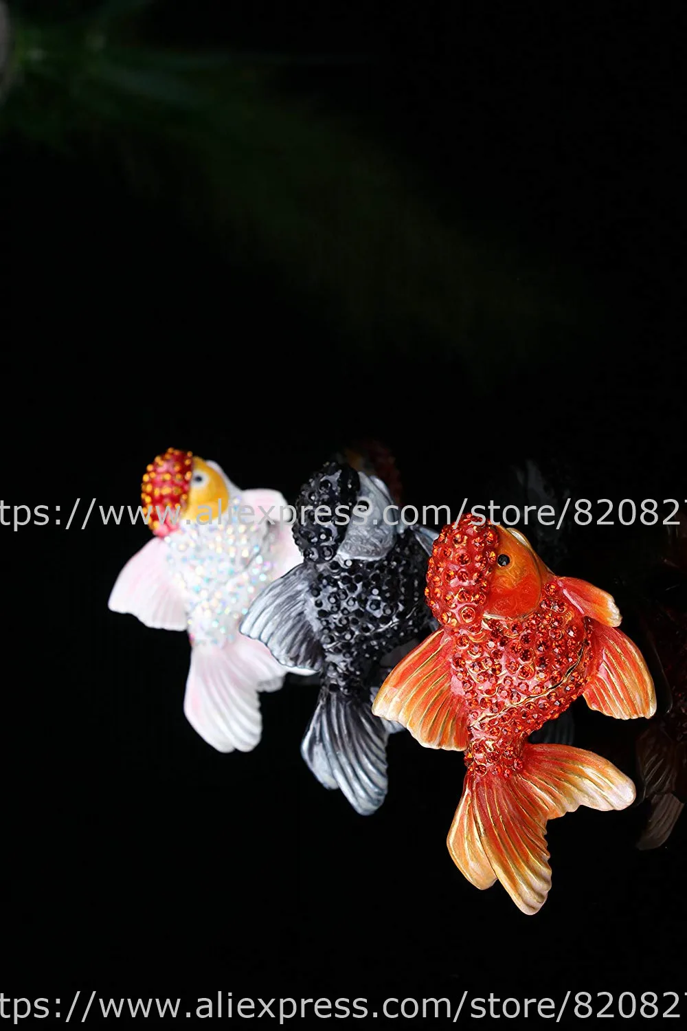 Display Fish Jewelry Box Fish Handmade Jeweled Metal Trinket Box Luxury Jewelry Box Organizer