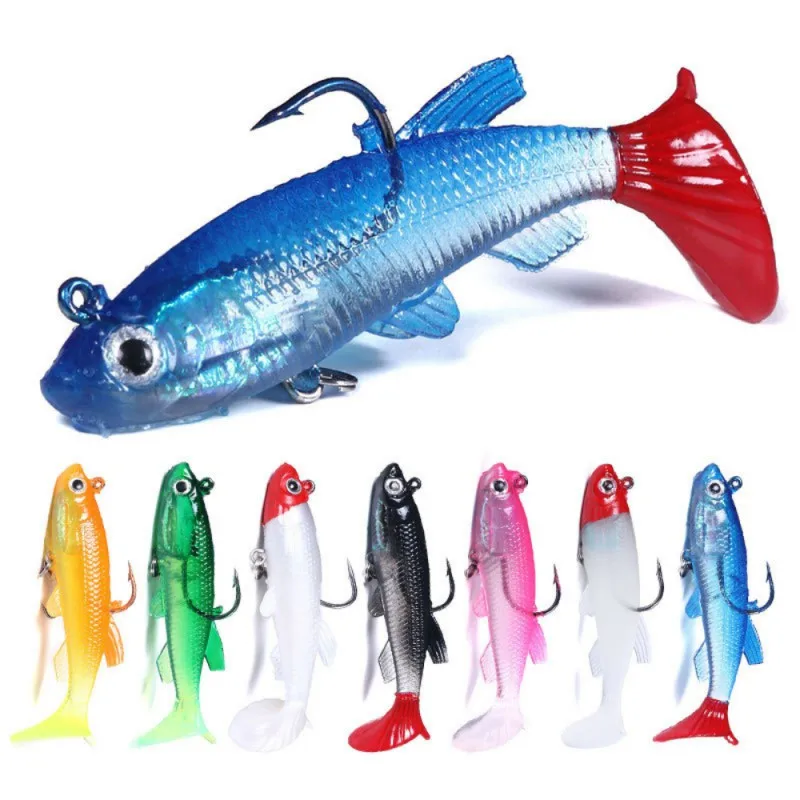 

5 шт./лот Мягкая приманка 7,5 см-12,5 г, рыболовная приманка, 8 цветов, воблер, искусственная рыболовная приманка в виде гольяна/