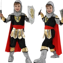 Halloween Party children Royal Warrior Knight Costumes Boys Soldier Children Medieval Roman Cosplay Carnival Fancy Dress up