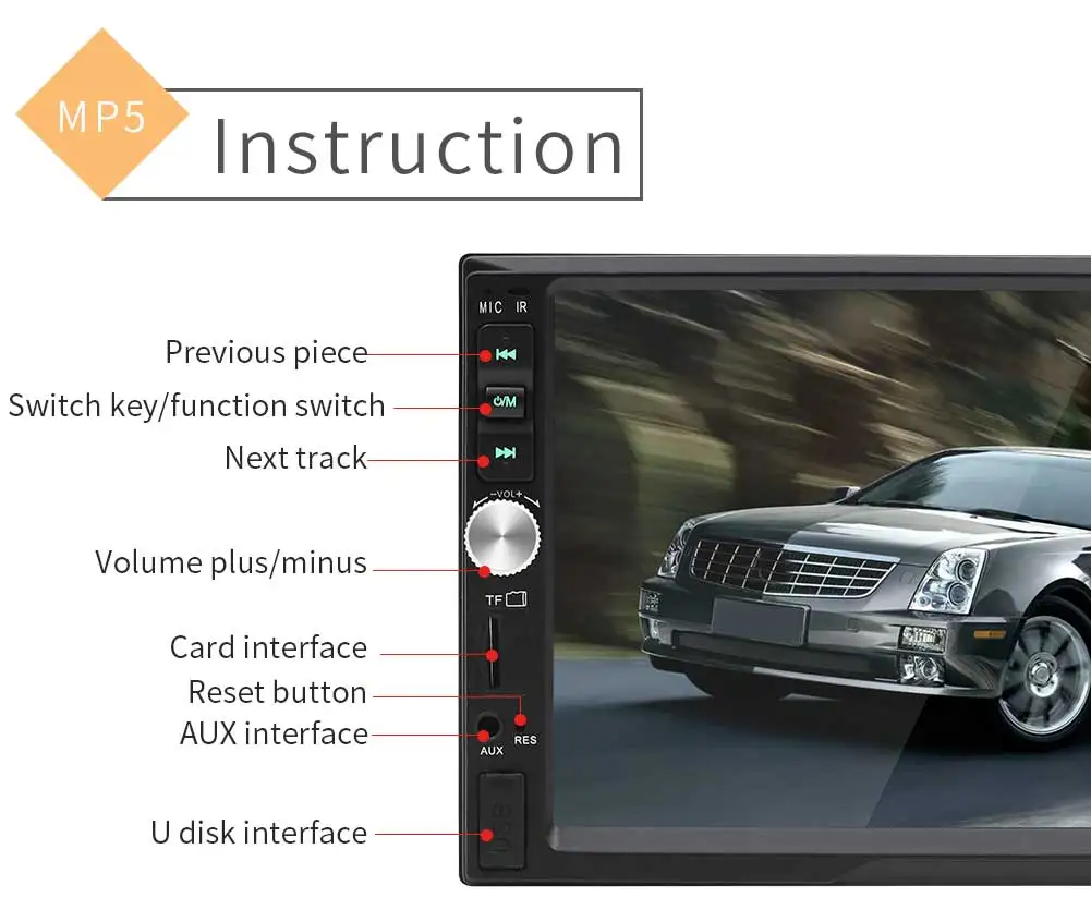 2 Din Автомобильный Радио Bluetooth мультимедийный плеер 7 &quotHD Touch MP5 USB Авто аудио