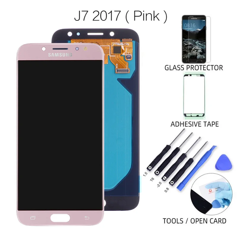 AMOLED Дисплей для SAMSUNG Galaxy J7 Дисплей J7 Pro J730 J730F LCD в сборе с тачскрином 5.5'' J730GM/DS - Цвет: Pink