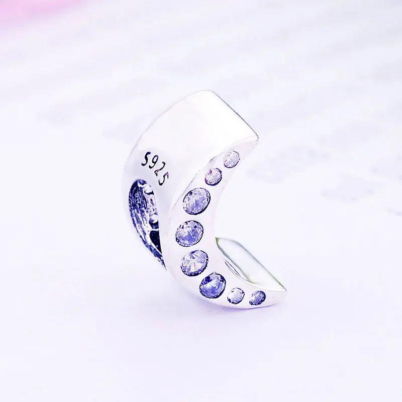 Ожерелье из стерлингового серебра 925 пробы с лунным цирконием и кристаллами