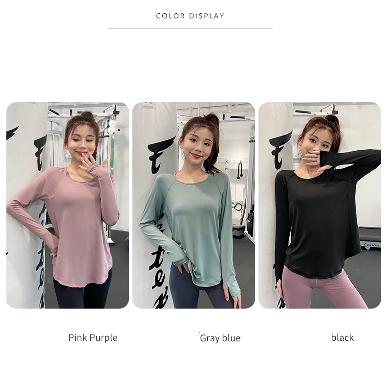 Women's Tracksuit Sports Jacket Long-sleeved Large Size Loose and Thin Yoga Wear Blouse Quick-drying Fitness Clothes Women