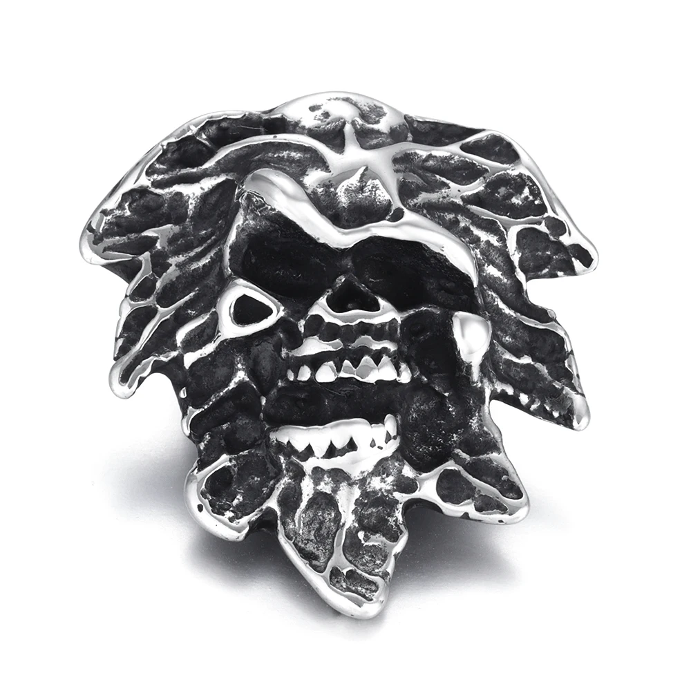 Из нержавеющей стали Череп пирата слайдер бусины 6 мм отверстие винтажный
