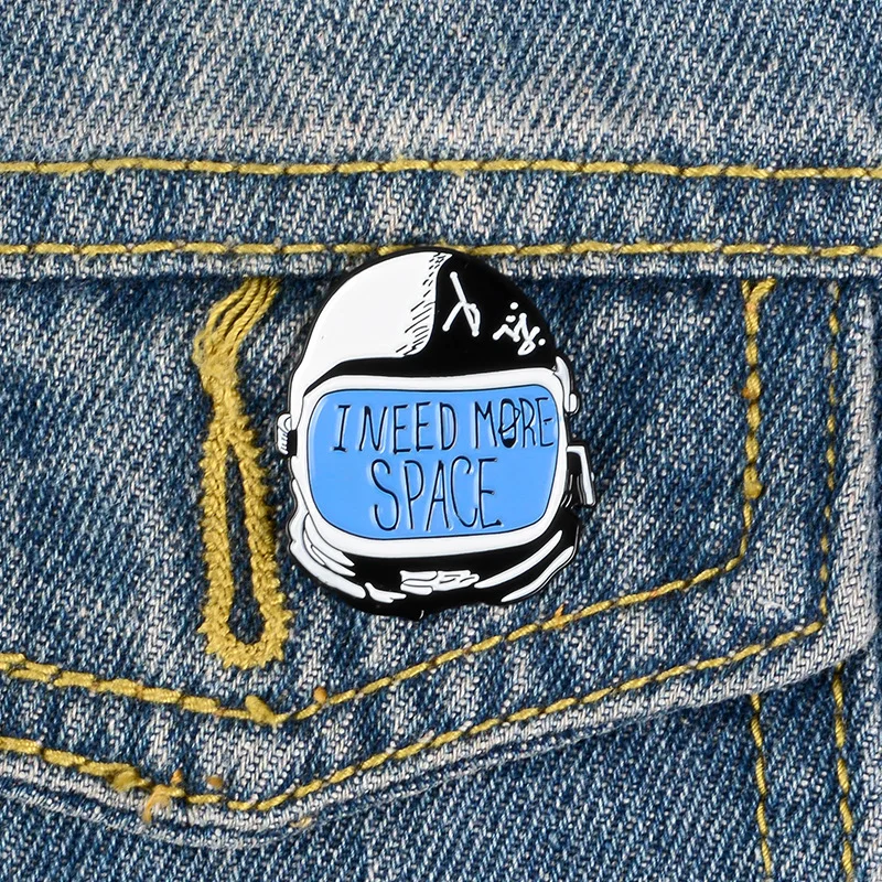 

Funny Jewelry I Need More Space Astronaut Enamel Pin Custom Cosmonaut Brooches Backpack Clothes Lapel Pin Badge