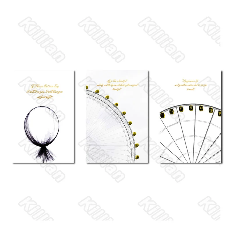 

Landscape Style Balloons Frameless Residential Bedroom Decoration Living Room Ferris Wheel Canvas Painting Hd Print Fresco