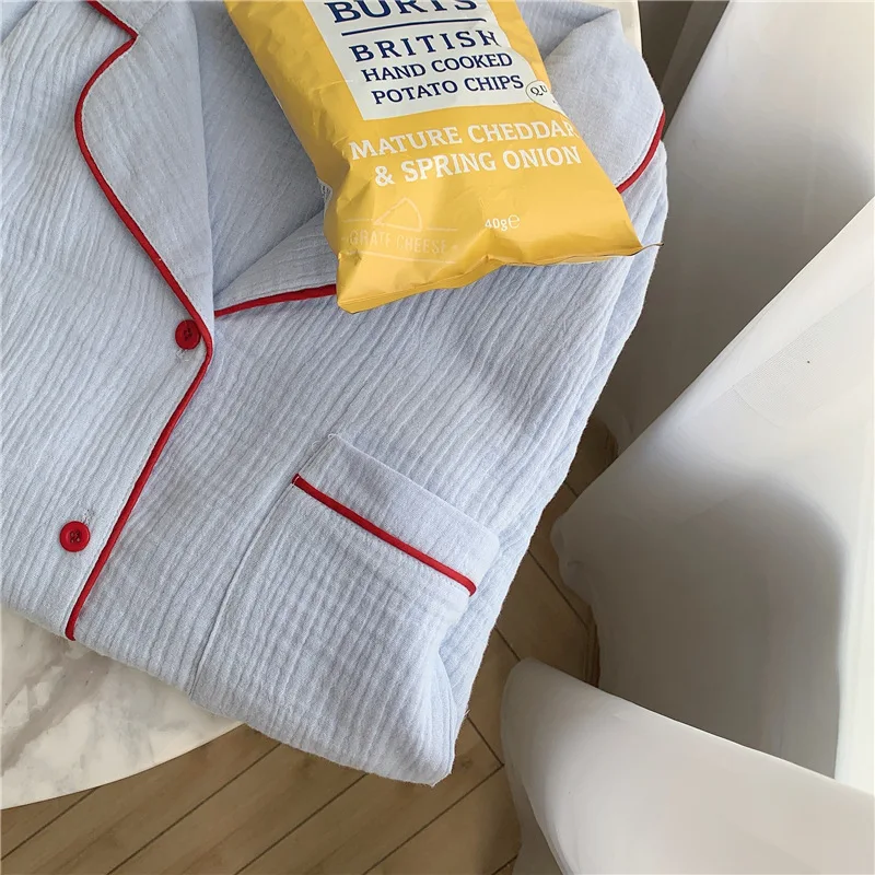 Пижама женская в японском стиле простой удобный однотонный хлопковый пижамный