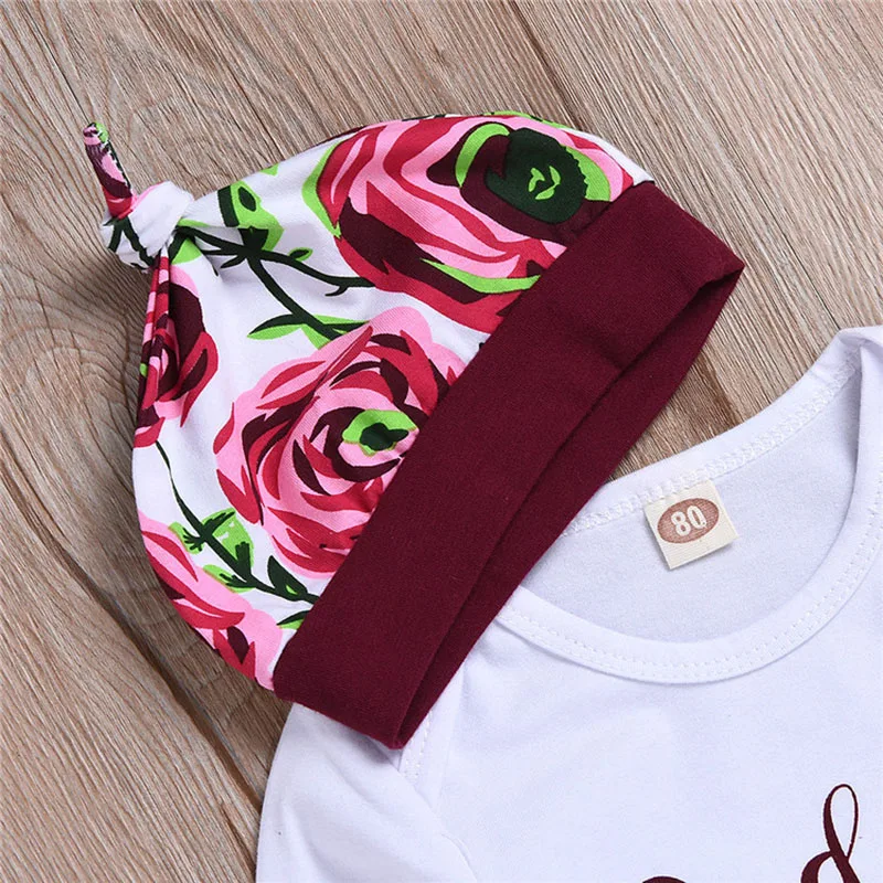 Комплект для девочек с цветочным принтом и надписью шапка штаны лет комплект из