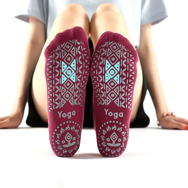 

1 Pair Bandage Women Yoga Socks Anti-Slip Quick-Dry Damping Pilates Ballet Socks Good Grip For Women Cotton Socks