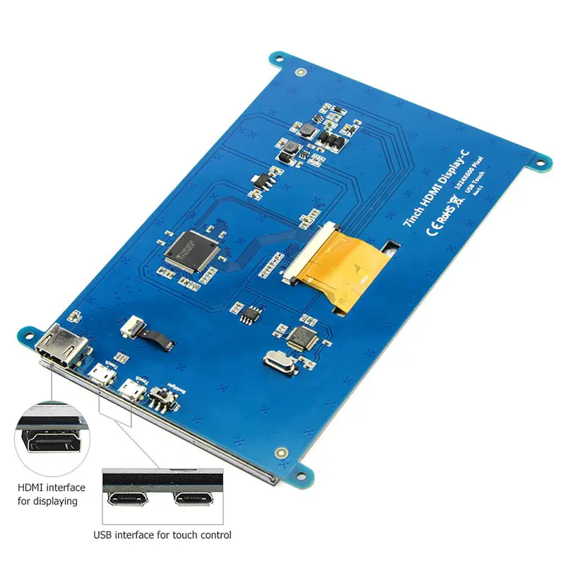 Elecrow Raspberry Pi 3 сенсорный экран 7 дюймов ЖК-Дисплей HDMI 1024X600 &quotIPS display HD TFT RPI для 2B B |