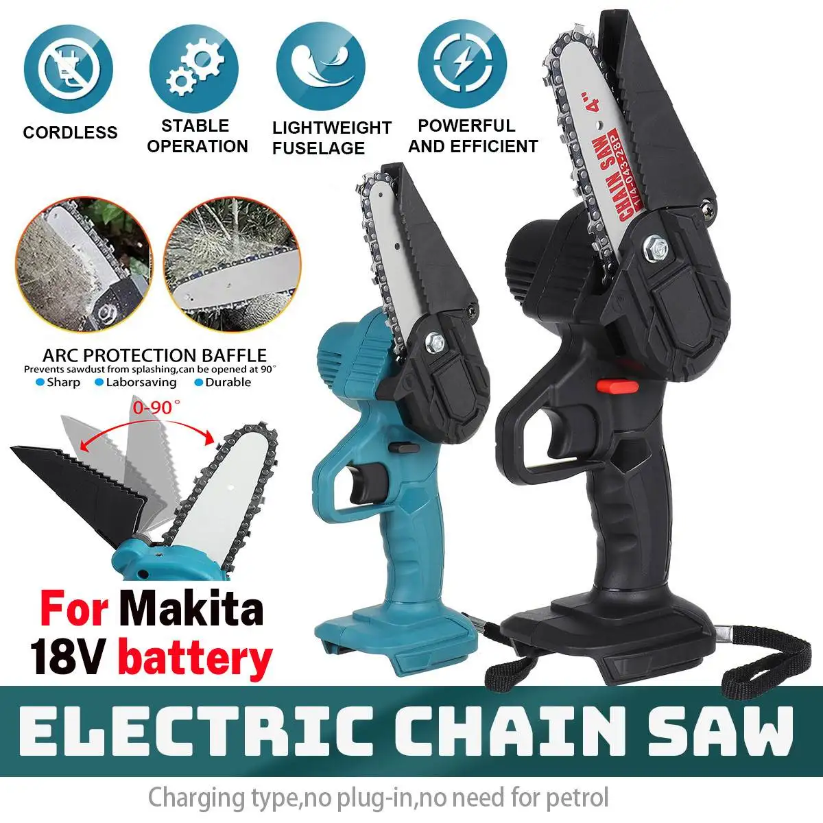 

Аккумуляторная Электрическая цепная пила Drillpro, 4 дюйма, 18 в