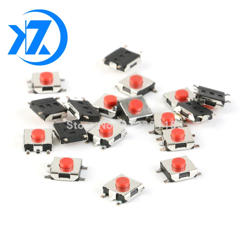 100 шт плоский Красный SMD 5Pin 6x6 тактовый кнопочный переключатель 6*6*3.1 фонарь 6x6x мм |