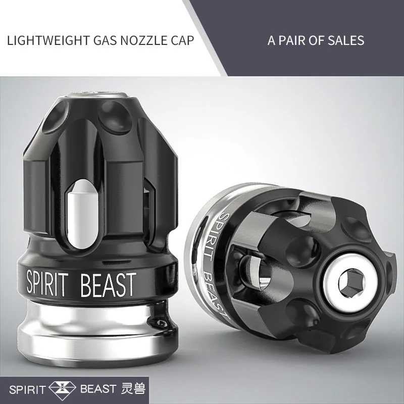 black-silver SPIRIT BEAST автомобильные шины для колес мотоцикла покрышки для шин клапан сопло крышка Мотоцикл Скутер велосипед ATV шины газовая Крышка для Honda Suzuki Yamaha - Цвет: black-silver