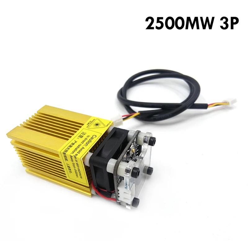 1000mw 2500mW 445nm 3P Gold laser 12V Blue Laser Module  With TTL/PWM 1W 2.5W Can Control Laser Power And Adjust Focus