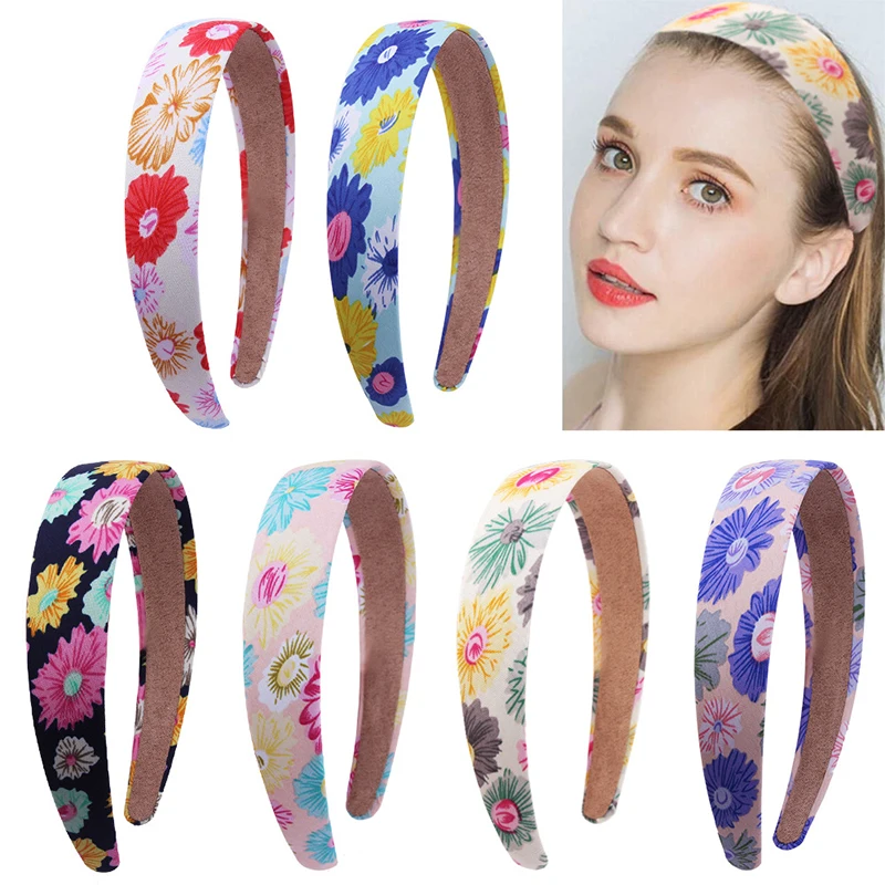 

1pc 3cm DIY Headband Flower Ribbon Covered Hair Band for Women Girls Children Plastic ABS Bohemia Hair Accessories Headdress