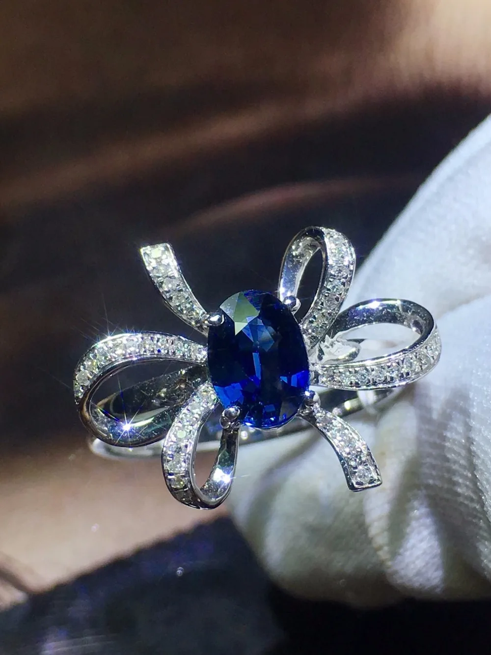 820 кольцо с синим сапфиром 1.15ct Настоящее чистое 18 K натуральный драгоценный камень, синий сапфир 18 k золото бриллианты камень женское кольцо