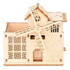 Деревянная заводная Музыкальная шкатулка, многофункциональная ветряная мельница, держатель ручки, набор игрушек, образование для детей