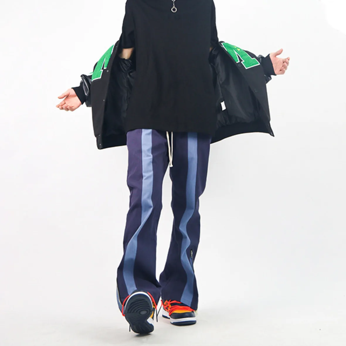 

Полосатые брюки с завязкой на щиколотке в стиле фенима Harajuku, Сращенные мешковатые уличные брюки для пар, повседневные брюки оверсайз