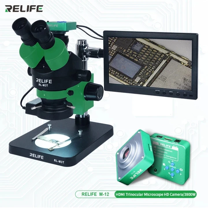 RELIFE RL-M3T HD бинокль тринокулярный микроскоп 7-45x непрерывный сигнал HDMI внешнего