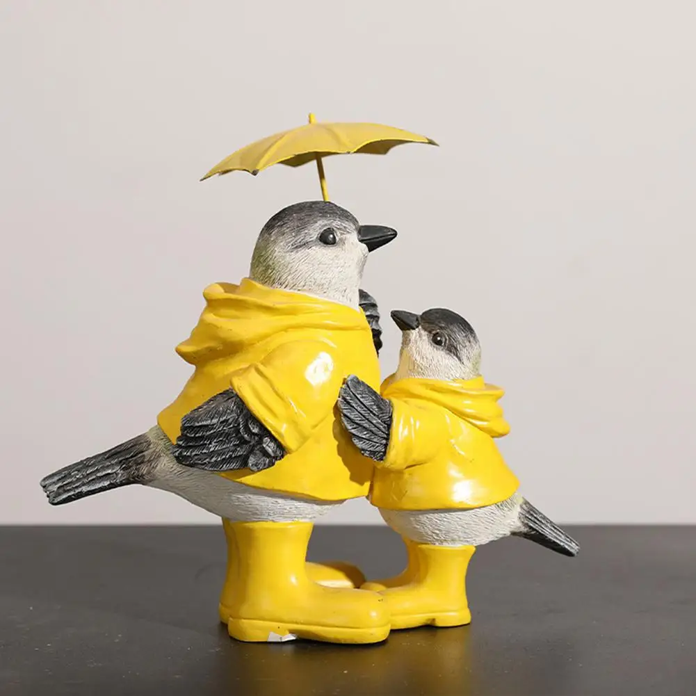 Скульптура в виде зонтика и птицы декоративное украшение из желтой смолы