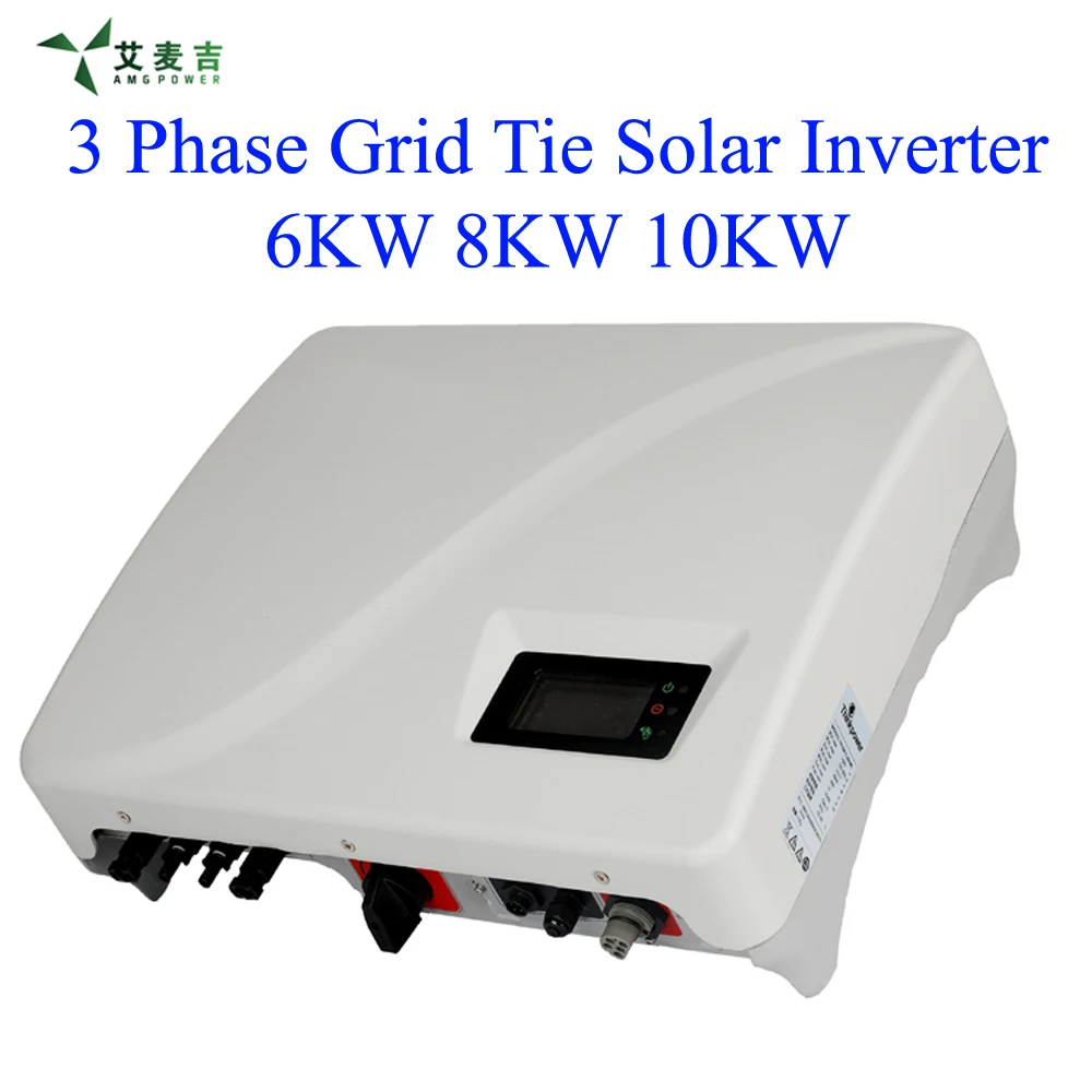 10KW Three Phase Grid Tie Solar Power Inverter MPPT Waterproof IP65, DC Switch Default, RS485 Communication, Limiter Optional