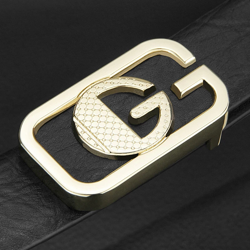 

Men designer fashion g belt high quality genuine leather waistband classic black luxury Strap gentleman casual cowhide sash belt