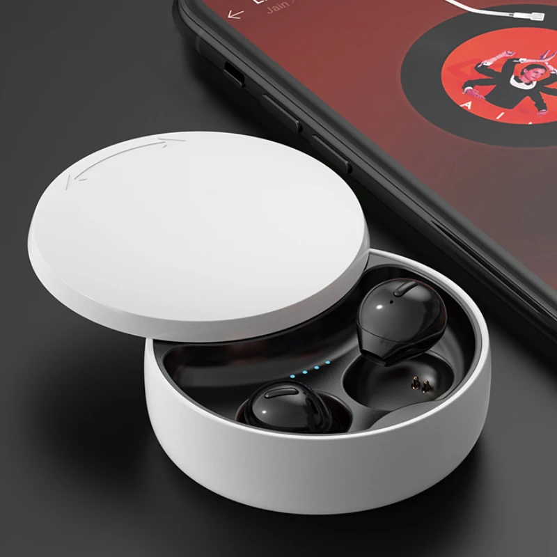 X21S Беспроводной Bluetooth 5 0 мини спортивные наушники с зарядный чехол черного