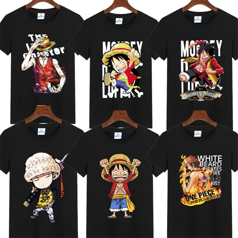 

2021 printed short-sleeved men's T-shirt, casual Japanese summer T-shirt with luffy men's print, loose and sporty T-shirt
