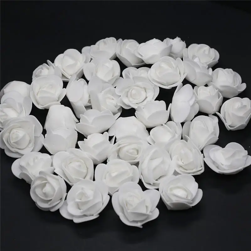 50pcs 100pcs 200pcs Cheap Mini White PE Foam Roses Head Fake Flower Handmade Wedding Decoration | Дом и сад