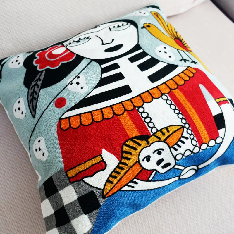 Хлопок скандинавский мифологический персонаж вышитая квадратная наволочка для