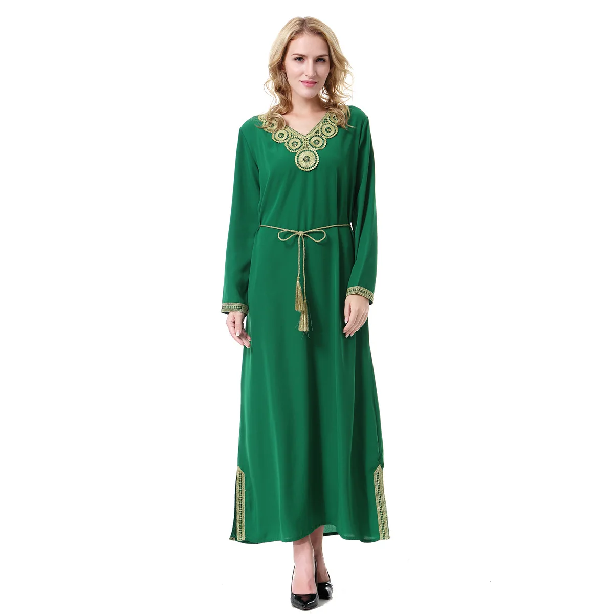 

Arab Middle East Dubai Saudi Malaysia Ladies Long Skirt 2021 Summer New Middle East Dubai Abaya Robe Fashion Kaftan Dress