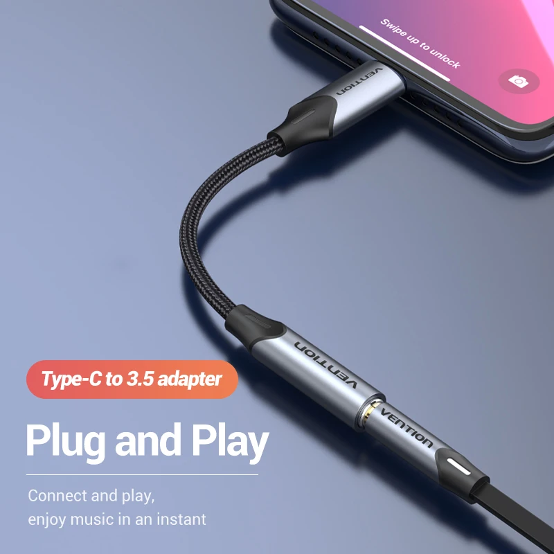 Переходник Vention Type-C/3 5 Jack для наушников USB-C мм аудиокабель Huawei P40 P30 Pro Xiaomi 10 9 -