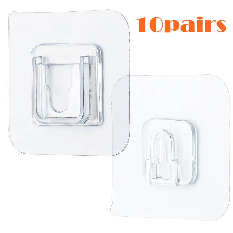 

Multi-Purpose Hooks 5/10 Pairs Double-sided Adhesive Wall Hooks Waterproof Clothes Hats Towel Hooks Kitchen Bath Door Hooks