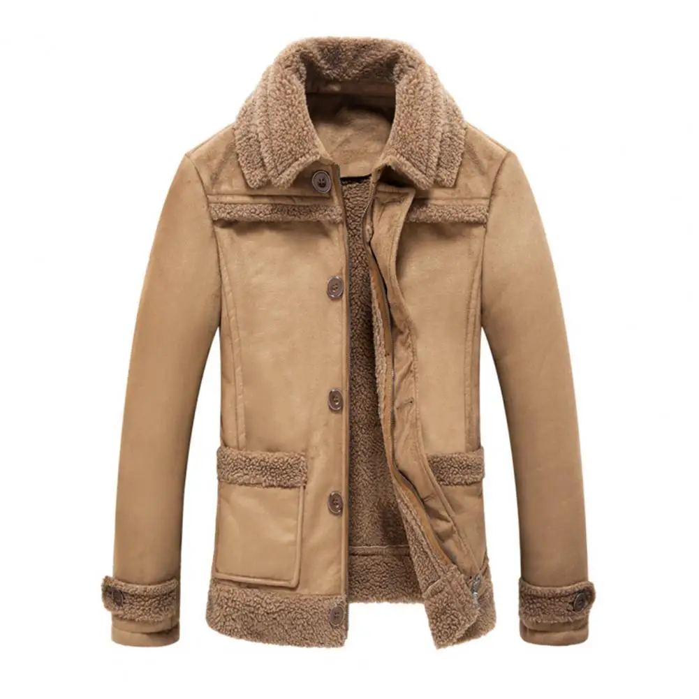 

Winter Coat Men Thermal Patchwork Woolen Male Jacket for Outdoor