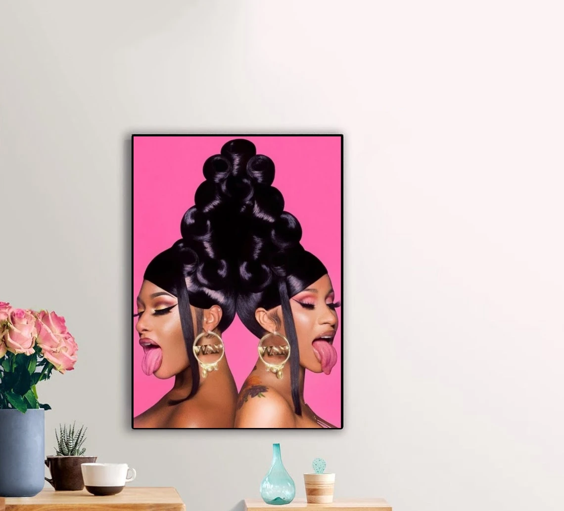 WAP Cardi B хип-хоп музыкальный постер холст картина печать украшение для домашней