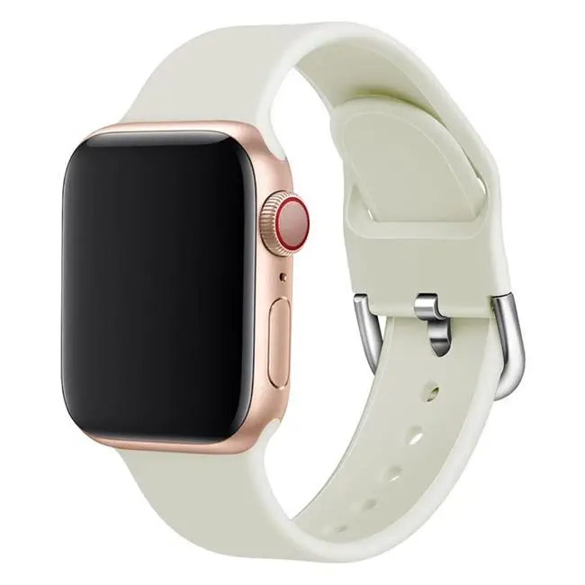 Antique white Силиконовый ремешок для наручных часов apple watch группа 44 мм 40 мм apple watch 5 4 ремешок 42 мм, 38 мм, версия наручных часов iwatch серии 5/4/3/2, correa, браслет - Цвет ремешка: Antique white