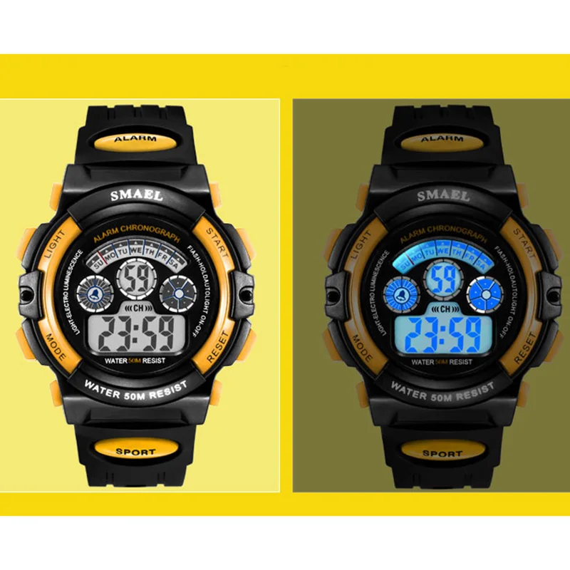 New Fashion Brand Smael Watches Led Digital Child Watch Student Sport 50M Waterproof Alarm Clock erkek kol saati | Наручные часы