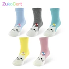 5 парпартия хлопковые носки для маленьких мальчиков и девочек детские осенне-зимние носки в полоску и с рисунками кошек для детей 1-10 лет