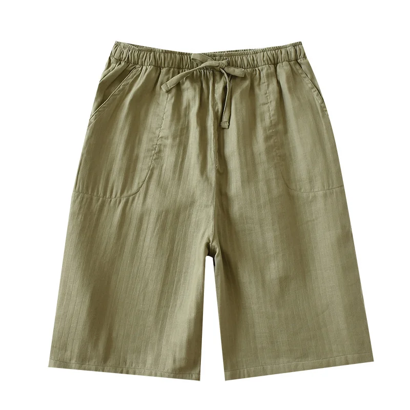 

Summer Couples Home Pants Pure Cotton Gauze Thin Pure Color Men /women Sleep Bottoms Shorts Pants Can Be Worn Beach Pants Cool